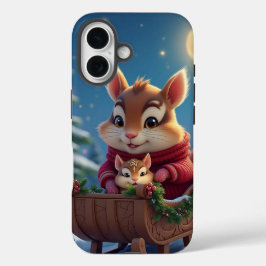 Funda iPhone 16 Merry chipmunk navidades