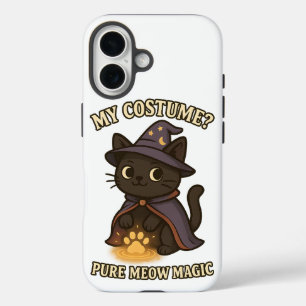 Funda iPhone 16 ¿Mi disfraz? Gato bruja de Halloween con magia pur
