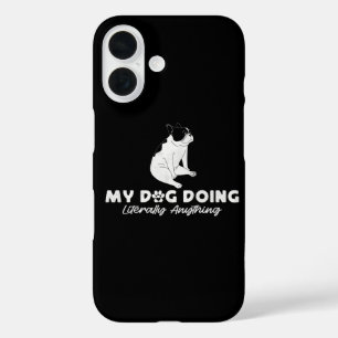 Funda iPhone 16 Mi Perro Inglés Perezoso Haciendo Literalmente Cua