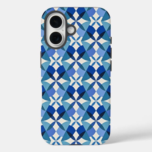 Funda iPhone 16 Mid-Century Modern Blue  (Reverso )