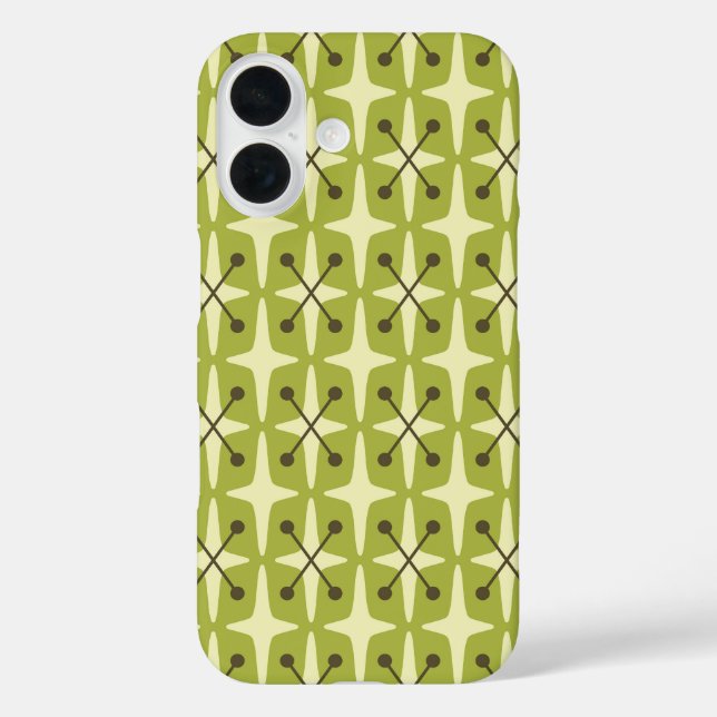 Funda iPhone 16 Mid Century Modern Starburst Pattern (Reverso )