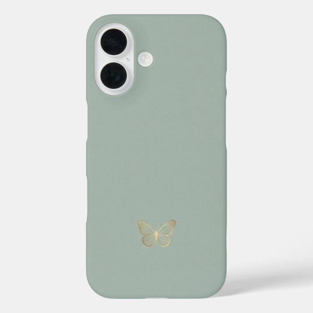 Funda iPhone 16 Minimal Butterfly Silhouette iPhone Case (Reverso )