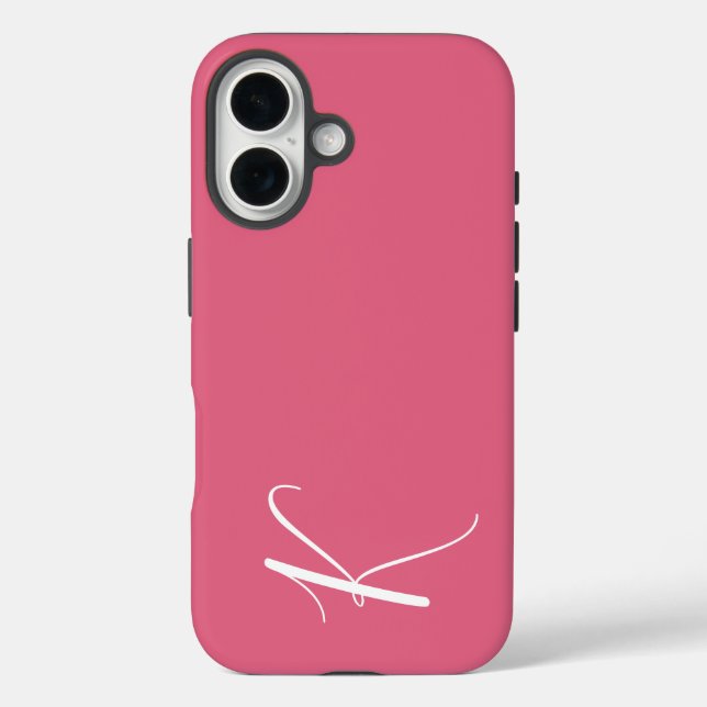 Funda iPhone 16 Minimalist Pink with Initial  (Reverso )