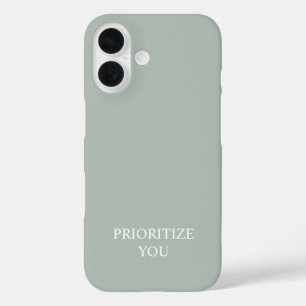 Funda iPhone 16 Mínimo Priorizar Tú Cita Ceniza Color