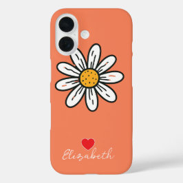Funda iPhone 16 Mínimo y caprichoso Daisy floral de mano