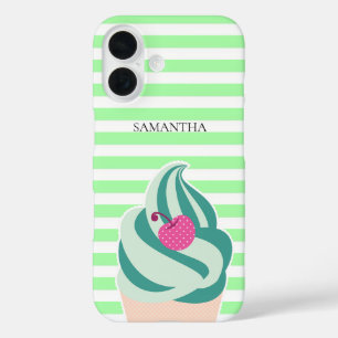 Funda iPhone 16 Mint Swirl Ice Cream Strim Personalizado