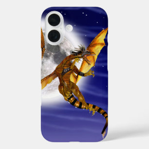 Funda iPhone 16 Mito del Dragón Dorado Criatura de Fantasía Cielo 