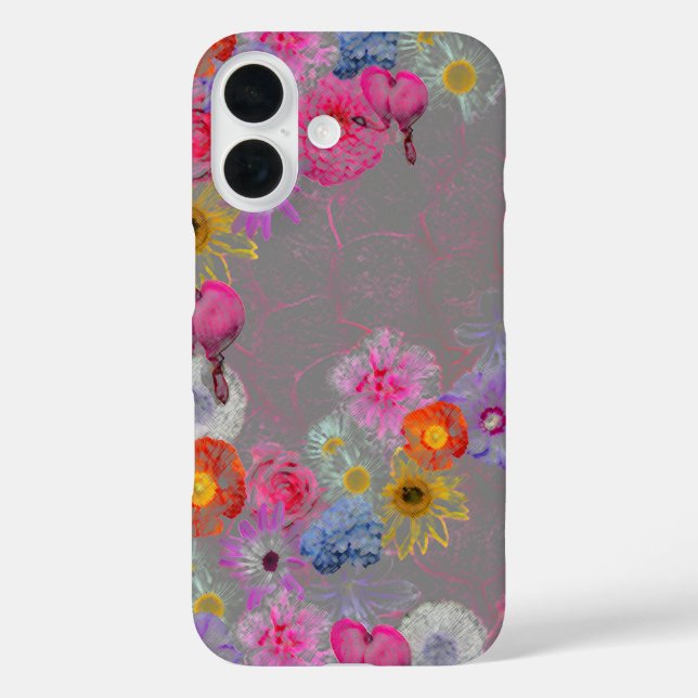 Funda iPhone 16 Mixed flowers in modern art (Reverso )
