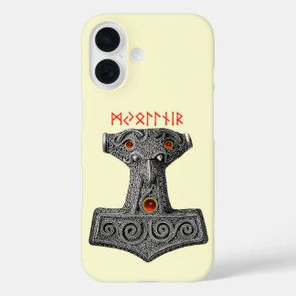 Funda iPhone 16 MJOLNIR Hammer of Thor, Viking Mythology T-Shirt C