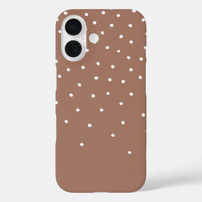 Funda iPhone 16 Mocha Mousse Brown Tiny Polka Dot 2025 (Reverso )