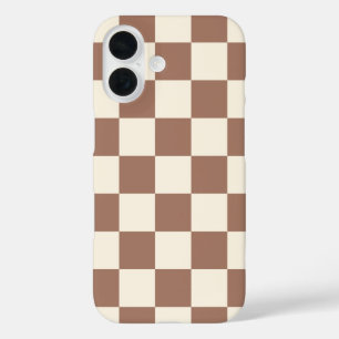 Funda iPhone 16 Mocha Mousse Brown White Girly Cute