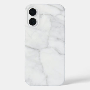 Funda iPhone 16 Moda Boho del patrón de mármol blanco