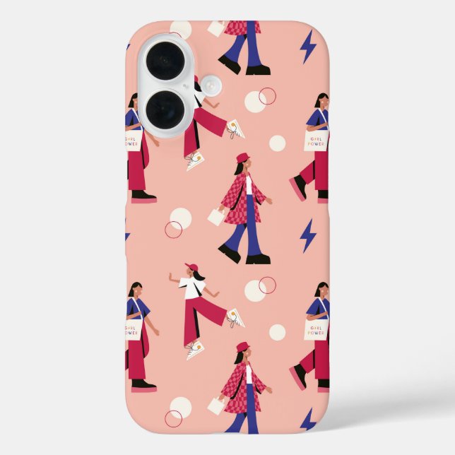 Funda iPhone 16 Moda del poder del chica (Reverso )