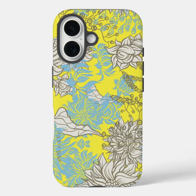 Funda iPhone 16 Moda elegante Flor silvestre amarillo (Reverso )