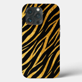 Funda iPhone 16 Moda femenina de lujo negro dorado estilo Zebra im