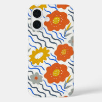 Modern Abstract Flowers Boho Wavy