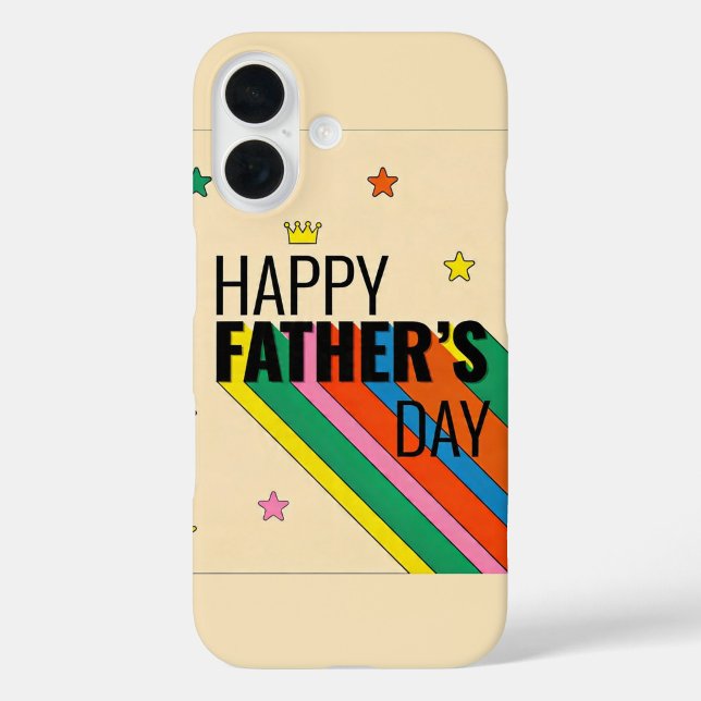 Funda iPhone 16 Modern Father's Day Star Design Case   ("Happy Father's Day Phone Case")