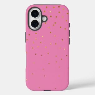 Funda iPhone 16 Modern Glitter Dorado Rosa