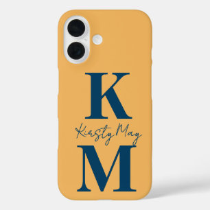 Funda iPhone 16 Modern Minimal Initials Name Personalize