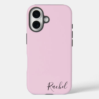 Funda iPhone 16 Modern Pink Personalized Name 