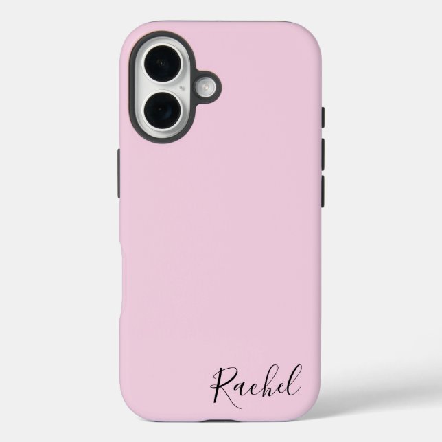 Funda iPhone 16 Modern Pink Personalized Name  (Reverso )