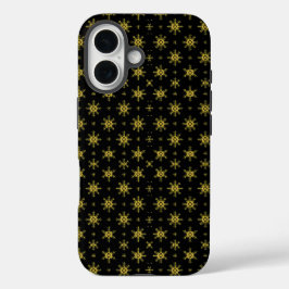 Funda iPhone 16 Modern Snowflake Christmas