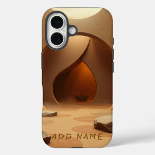 Funda iPhone 16 Moderna arquitectura zen Serenidad