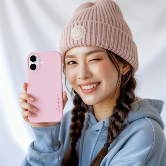 Funda iPhone 16 Moderna moda de impresión de niñas rosadas (Subido por el creador)
