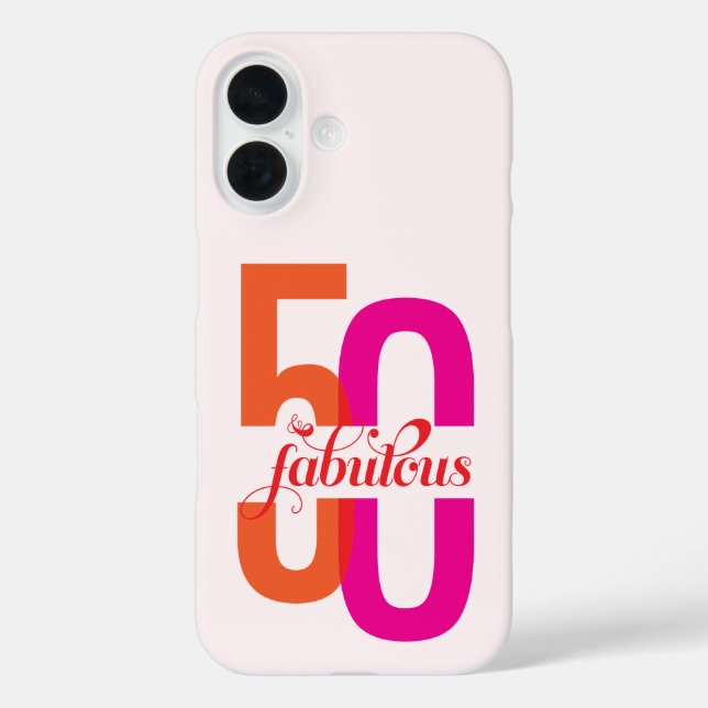 Funda iPhone 16 Moderno 50 y fabuloso cumpleaños 50 (Reverso )