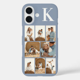 Funda iPhone 16 Moderno 8 Azul Polvoriento Azul Claro