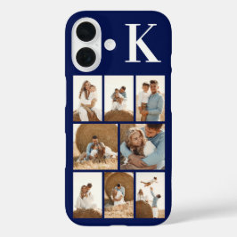 Funda iPhone 16 Moderno 8 Foto Azul Marino