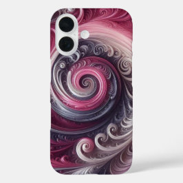Funda iPhone 16 Moderno abstracto simple con remolinos rosa y púrp