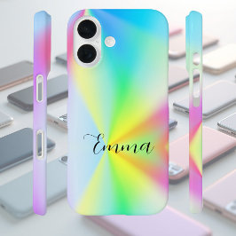 Funda iPhone 16 Moderno coloreado arcoíris pastel iridiscente pers