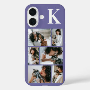 Funda iPhone 16 Moderno Foto Morado 6 Mascotas