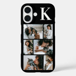 Funda iPhone 16 Moderno Foto Negro 6 Mascotas