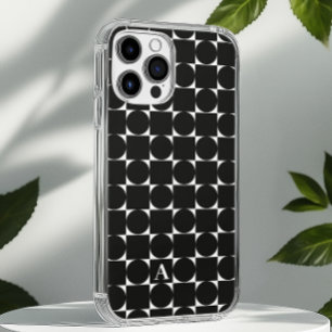 Funda iPhone 16 Moderno Monograma Geométrico de moda