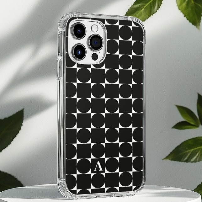 Funda iPhone 16 Moderno Monograma Geométrico de moda (Subido por el creador)