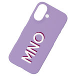 Funda iPhone 16 Moderno Monograma Sombra inicial Lilac<br><div class="desc">Diseño inicial de monograma minimalista moderno que se puede cambiar para personalizar. Blanco sobre un fondo lila morado con una sombra de gota borgoñona.</div>