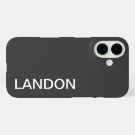 Funda iPhone 16 Moderno nombre editable, negocio o marca Etc.