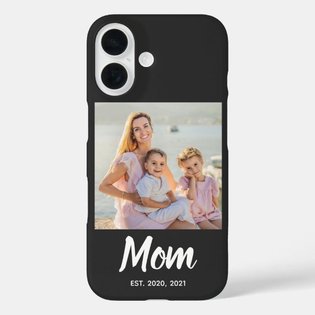 Funda iPhone 16 Mom Established Date Photo Script (Reverso )