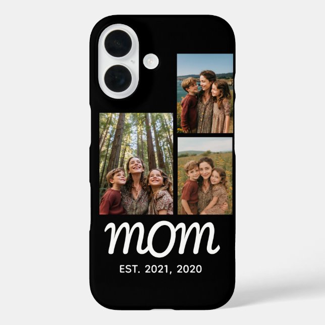 Funda iPhone 16 Mom Established Modern Script Black 3 Photo (Reverso )