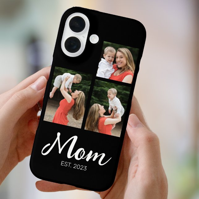 Funda iPhone 16 Mom Established Modern Script Black 3 Photo (Subido por el creador)