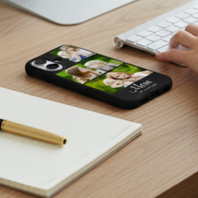 Funda iPhone 16 Mom Established Modern Script Black 3 Photo (Subido por el creador)