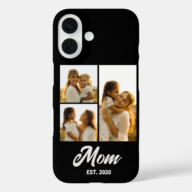Funda iPhone 16 Mom Established Script Black 3 Photo (Reverso )