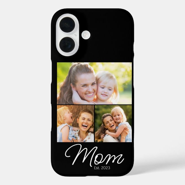 Funda iPhone 16 Mom Established Script Black 3 Photo (Reverso )