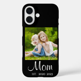 Funda iPhone 16 Mom Established Script Black Photo Case Mate
