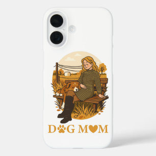 Funda iPhone 16 Momento de unión de la mamá perruna acogedora con