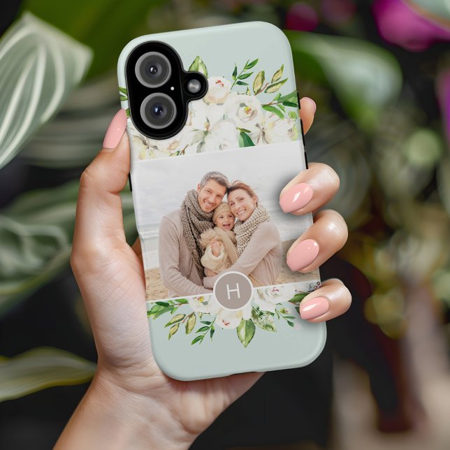 Funda iPhone 16 Moneda de los flores dorados | Foto Monogramada (Subido por el creador)