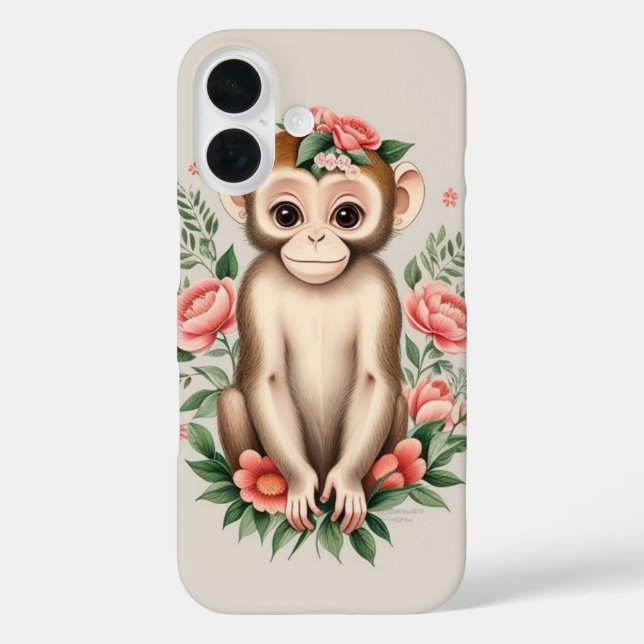 Funda iPhone 16 Mono Marrón Lindo  (Reverso )