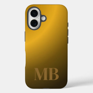 Funda iPhone 16 Monogram Modern Gold Tiger Eye